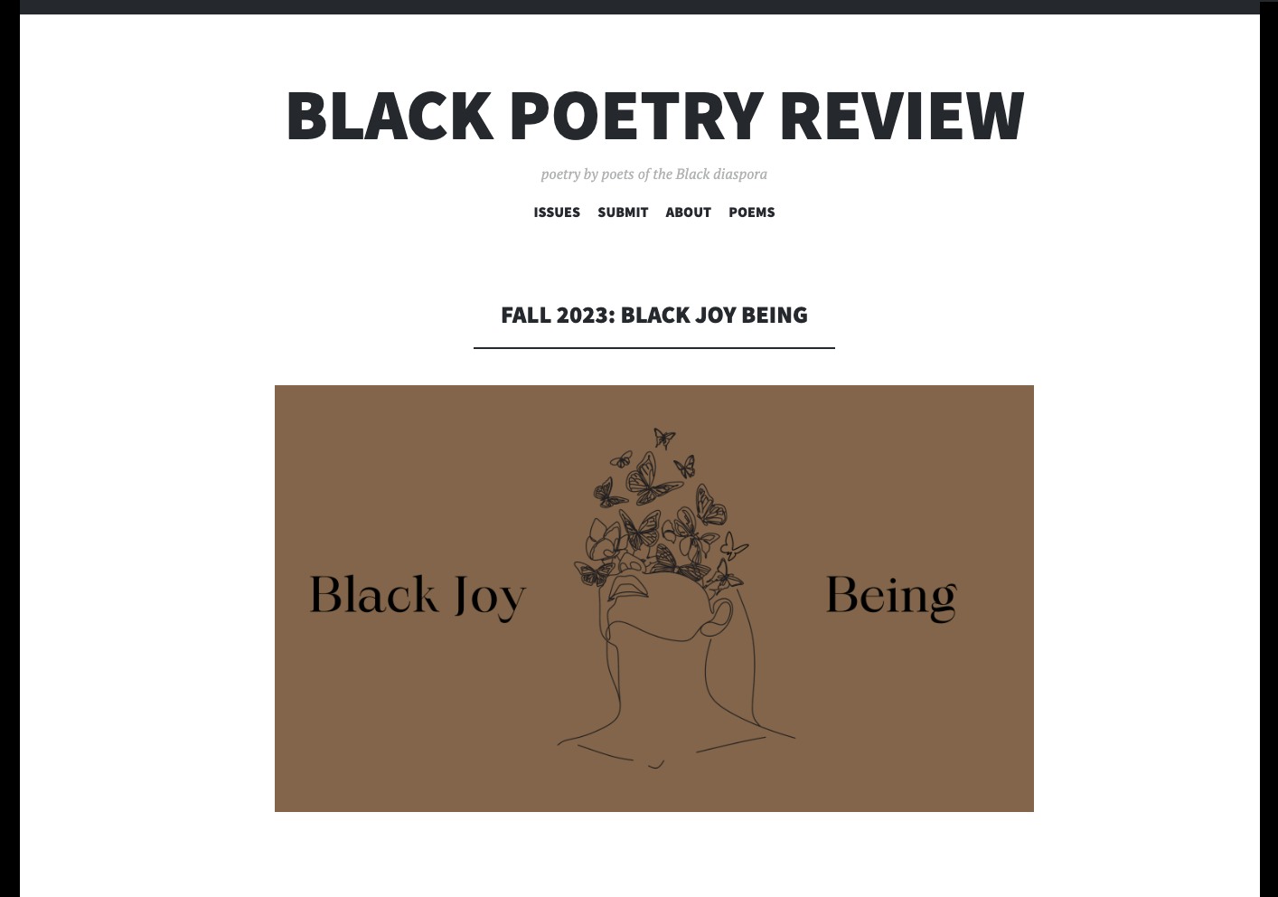 Screensgot of Black Poetry Review Website