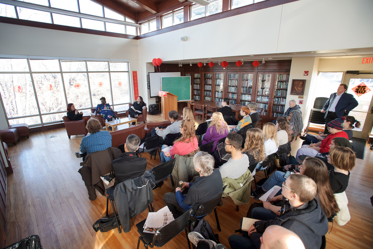 audience in Frank Conroy Reading Room