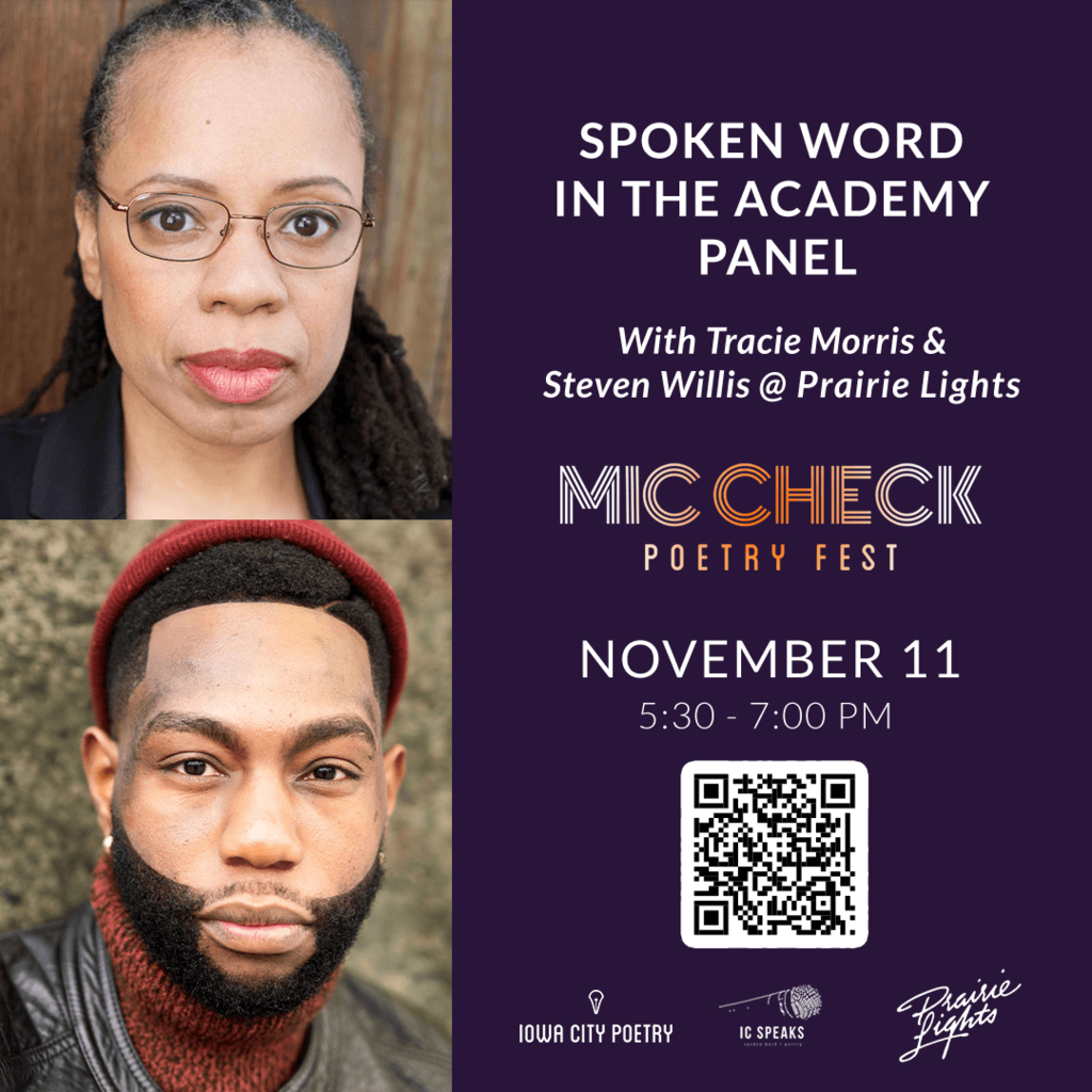 Mic Check Poetry Fest | Spoken Word in the Academy with Tracie Morris and Steven Willis promotional image