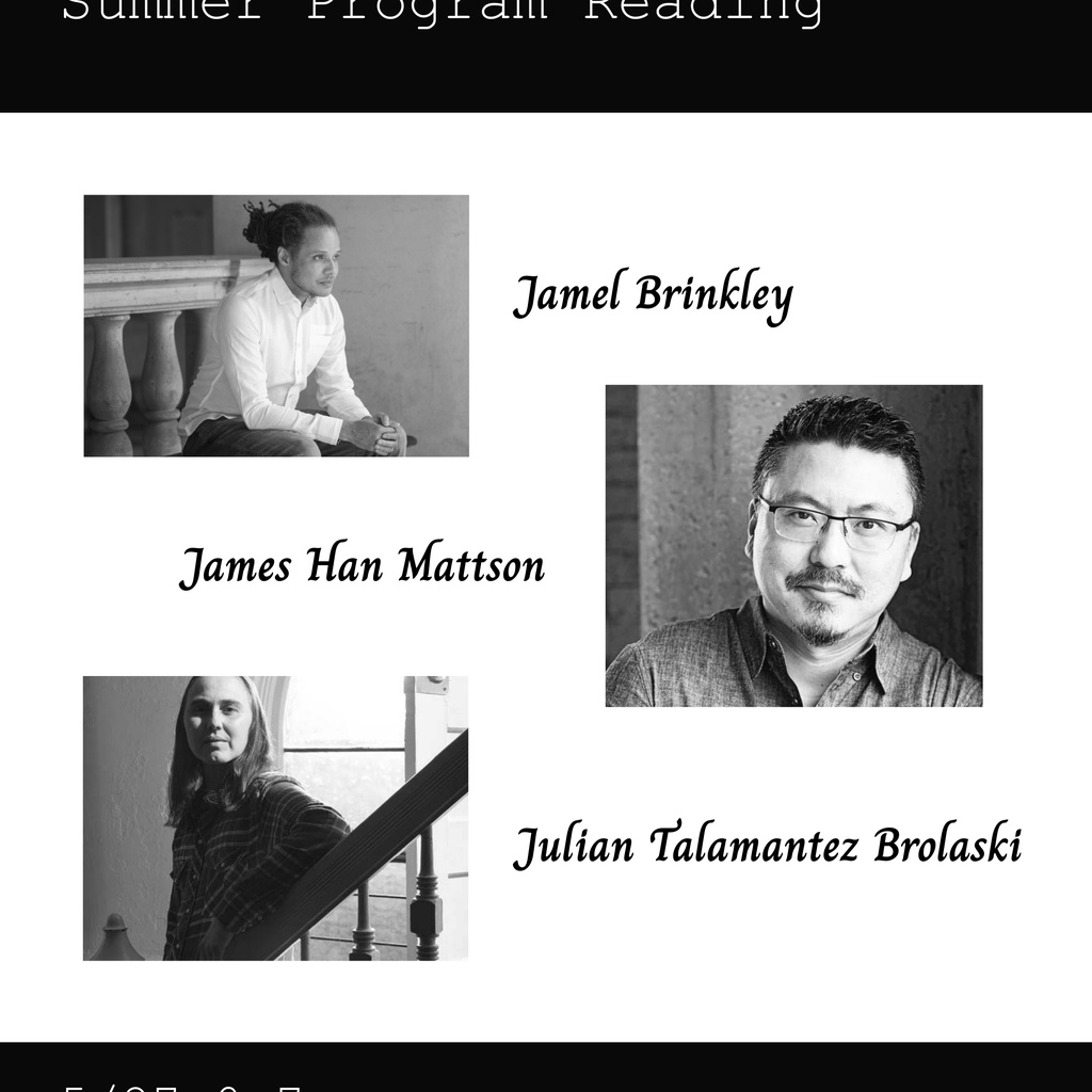 Summer Faculty Reading: Jamel Brinkley and James Han Mattson promotional image