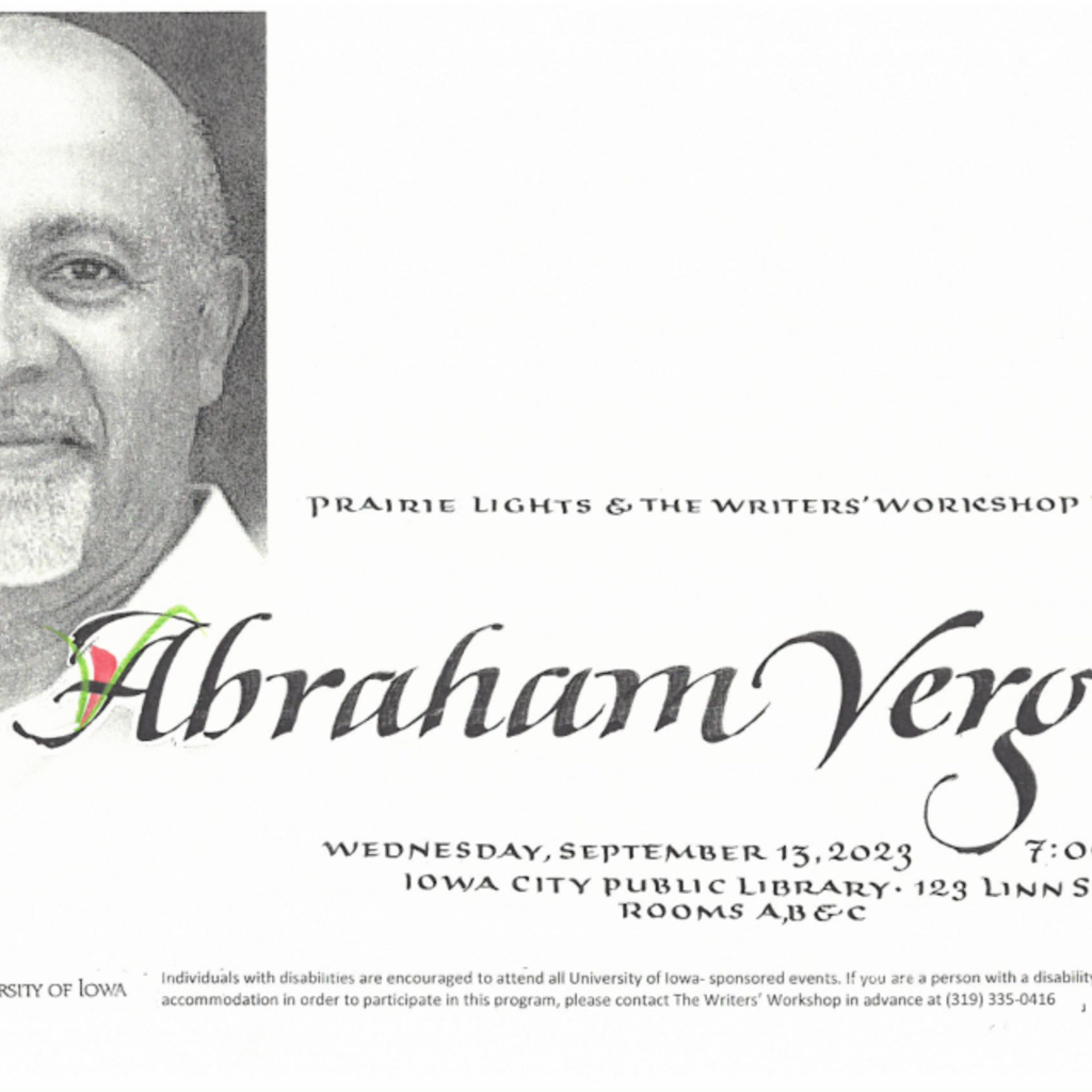 Abraham Verghese at the Iowa City Public Library promotional image